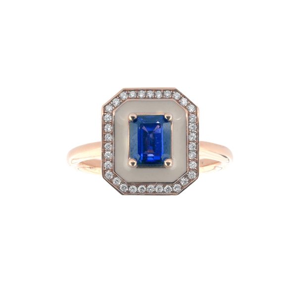 0,13 Karat Günlük Pırlanta Safir Yüzük