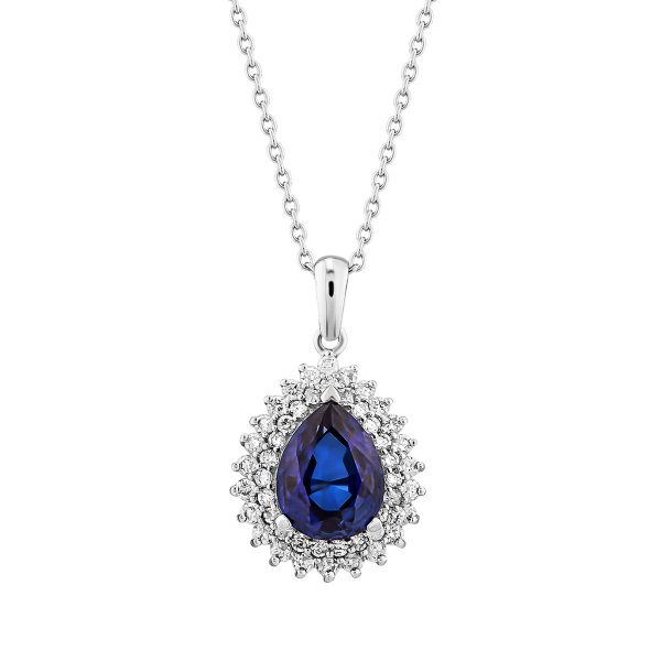 2,79 Karat Pırlanta Safir Kolye - Görsel 2