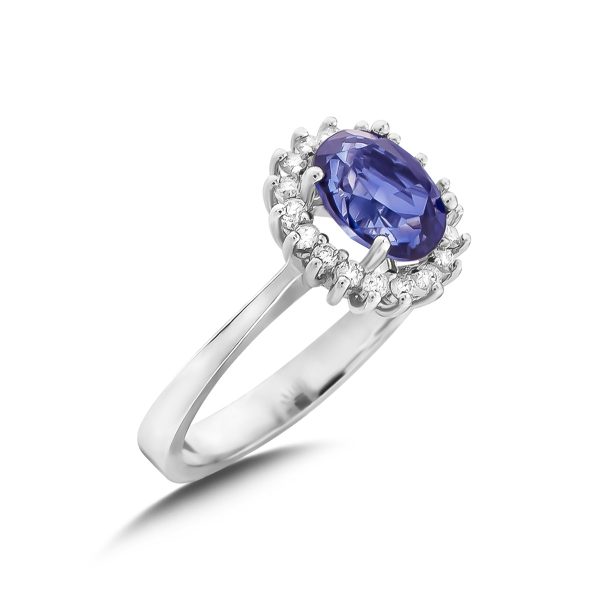 1,08 Karat Pırlanta Safir Yüzük